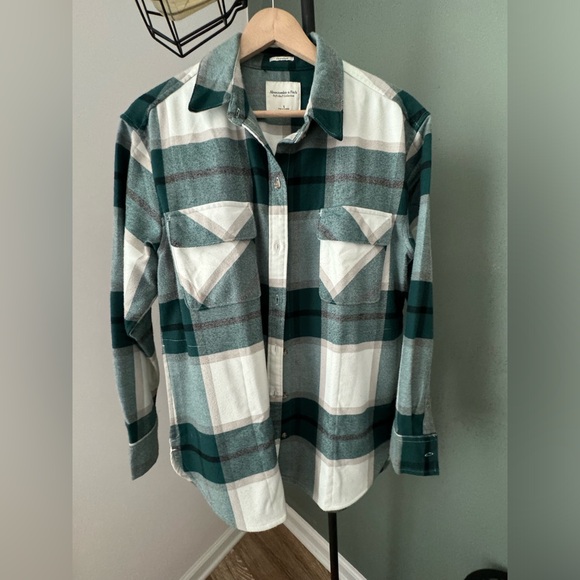 abercrombie and fitch soft a&f collection oversized shacket size small - Picture 2 of 3